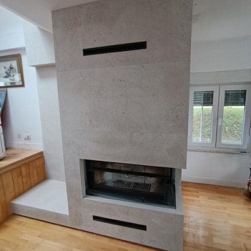 Insertable para chimenea instalado en vivienda en Oviedo