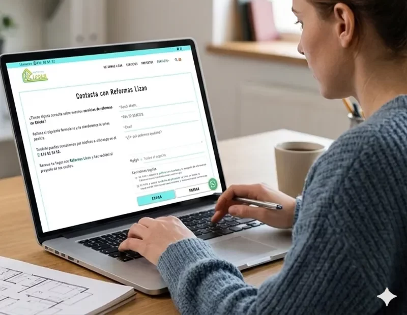 Formulario de contacto para resolver consultas sobre los servicios de Reformas Lizan en Oviedo y recibir atenci&oacute;n personalizada